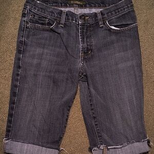 David Kahn Dark Wash Cropped Jean Shorts